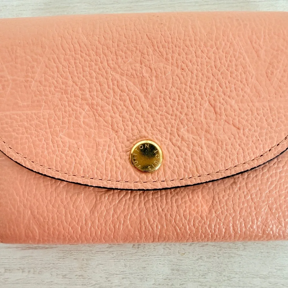 Louis Vuitton Rosalie Coin Purse Peach Pink Monogram Empreinte Leather Wallet